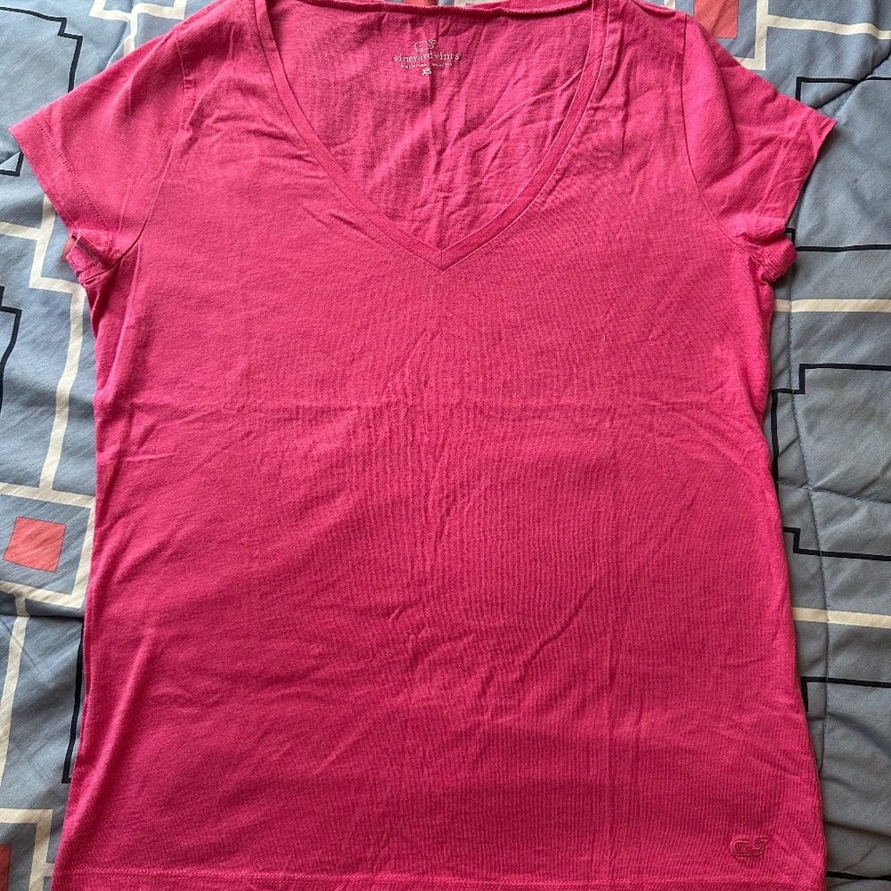 Pink Vineyard Vines Short Sleeve Shirt